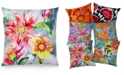 Mod Lifestyles Zinnia Floral Digital Print and Embroidery Decorative Pillow, 20" x 20"